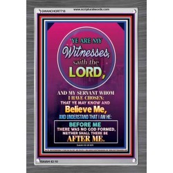 YE ARE MY WITNESSES   Custom Framed Bible Verse   (GWANCHOR7718)   "25x33"