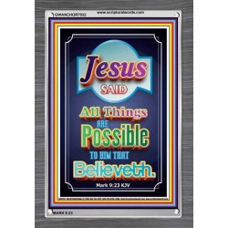 ALL THINGS ARE POSSIBLE   Bible Verses Wall Art Acrylic Glass Frame   (GWANCHOR7932)   