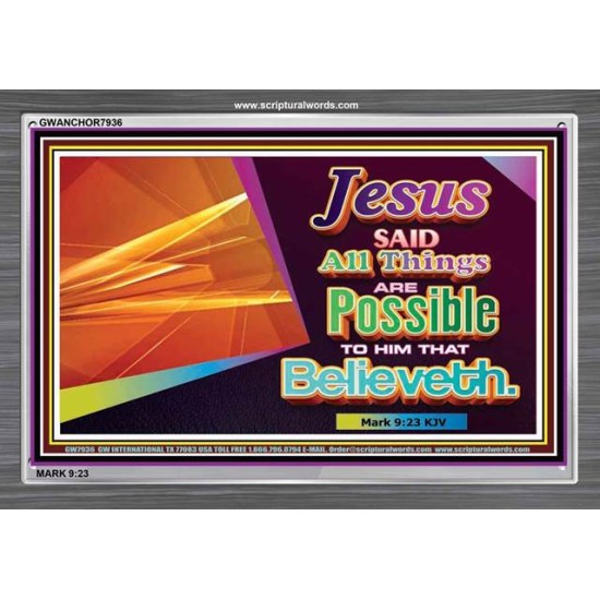 ALL THINGS ARE POSSIBLE   Inspiration Wall Art Frame   (GWANCHOR7936)   