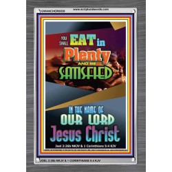 YOU SHALL EAT IN PLENTY   Bible Verses Frame for Home   (GWANCHOR8038)   "25x33"