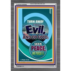 TURN AWAY FROM EVIL   Encouraging Bible Verses Framed   (GWANCHOR8082)   "25x33"