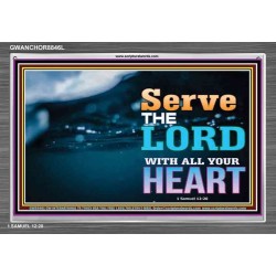 WITH ALL YOUR HEART   Framed Religious Wall Art    (GWANCHOR8846L)   "33x25"