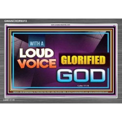 WITH A LOUD VOICE GLORIFIED GOD   Bible Verse Framed for Home   (GWANCHOR9372)   