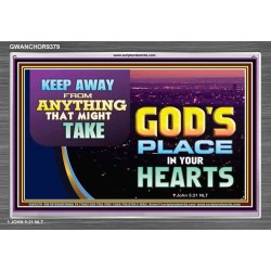 WHAT IS GOD'S PLACE IN YOUR HEART   Large Framed Scripture Wall Art   (GWANCHOR9379)   "33x25"