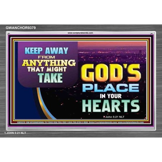 WHAT IS GOD'S PLACE IN YOUR HEART   Large Framed Scripture Wall Art   (GWANCHOR9379)   