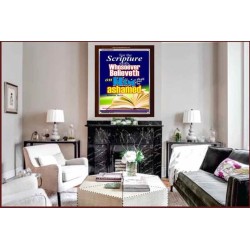 WHOSOEVER BELIEVETH   Acrylic Glass Frame Scripture Art   (GWARISE3297)   "25x33"