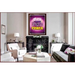 WITH POWER   Frame Bible Verses Online   (GWARISE3422)   "25x33"