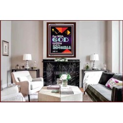 WITH GOD NOTHING SHALL BE IMPOSSIBLE   Frame Bible Verse   (GWARISE7564)   "25x33"