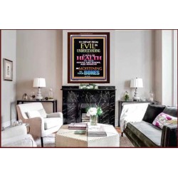 WISDOM IS HEALTH   Inspirational Wall Art Frame   (GWARISE8833)   "25x33"