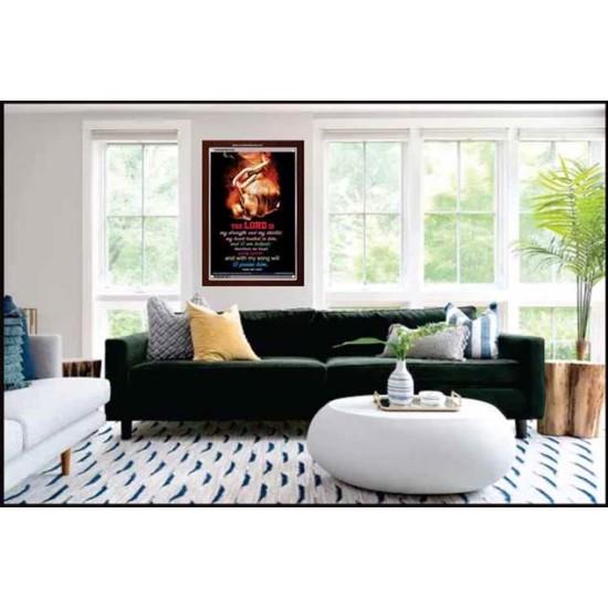 WITH MY SONG WILL I PRAISE HIM   Framed Sitting Room Wall Decoration   (GWARISE4538)   