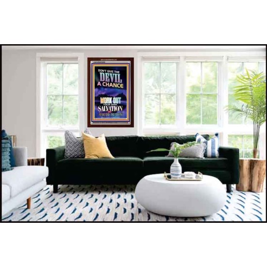 WORK OUT YOUR SALVATION   Bible Verses Wall Art Acrylic Glass Frame   (GWARISE9209)   