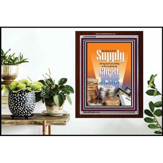 THE LORD SHALL SUPPLY ALL MY NEEDS   Inspirational Bible Verses Acrylic Framed   (GWARISE009)   