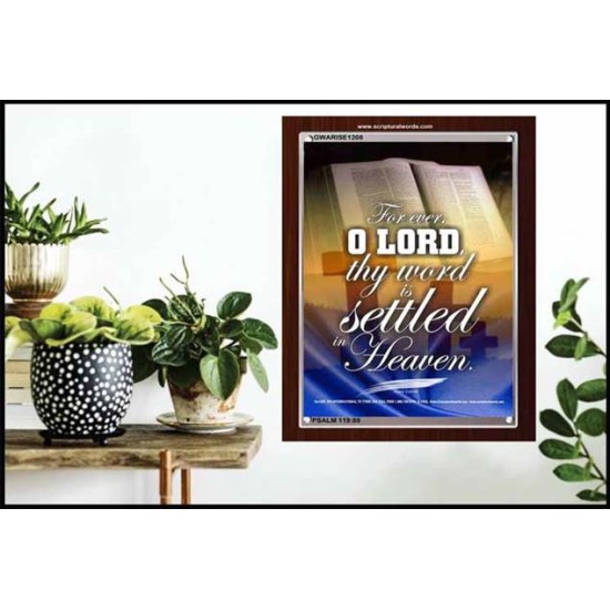 THY WORD IS SETTLED IN HEAVEN   Christian Paintings Acrylic Glass Frame   (GWARISE1208)   
