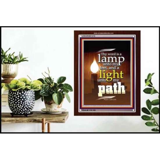 THY WORD IS A LAMP UNTO MY FEET   Christian Frame Wall Art   (GWARISE1210)   