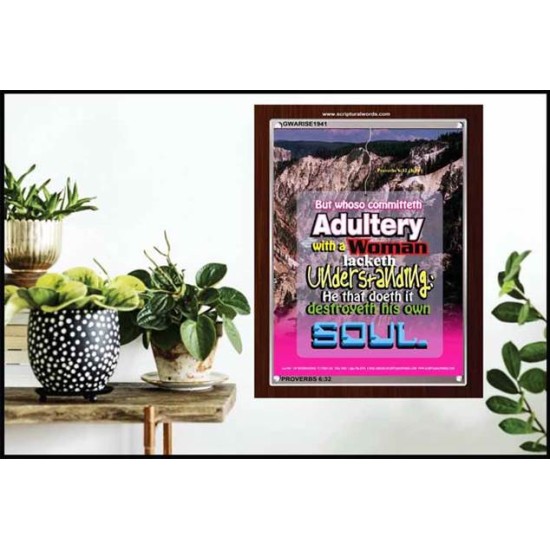 ADULTERY WITH A WOMAN   Large Frame Scripture Wall Art   (GWARISE1941)   