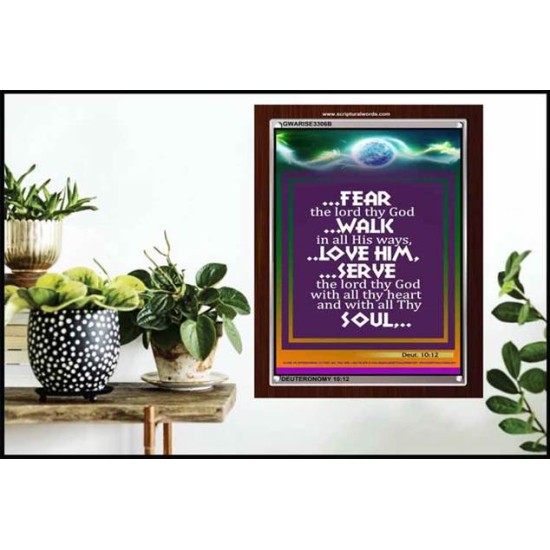 WITH ALL THY HEART   Scriptural Portrait Acrylic Glass Frame   (GWARISE3306B)   