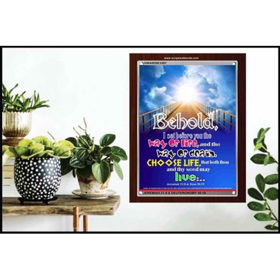 WAY OF LIFE   Biblical Art Acrylic Glass Frame   (GWARISE3307)   