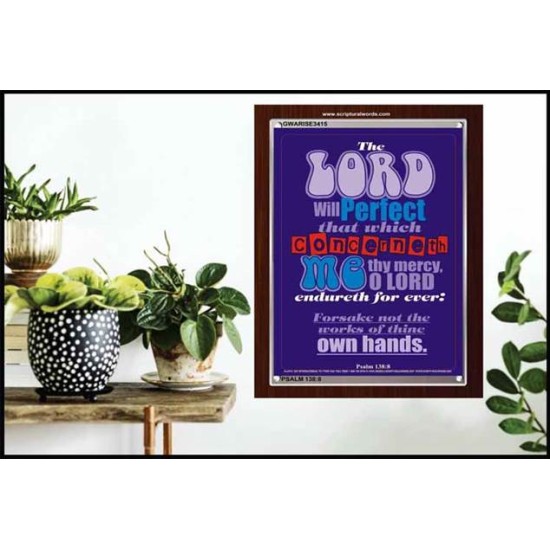 THE WORKS OF THINE OWN HANDS   Frame Bible Verse Online   (GWARISE3415)   