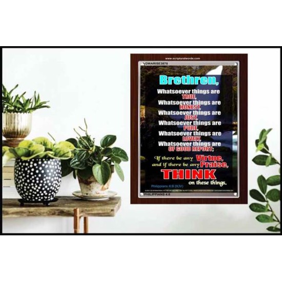 WHATSOEVER THINGS ARE TRUE   Scripture Wood Framed Signs   (GWARISE3878)   