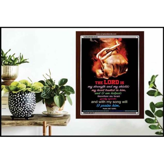 WITH MY SONG WILL I PRAISE HIM   Framed Sitting Room Wall Decoration   (GWARISE4538)   