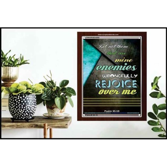 WRONGFULLY REJOICE OVER ME   Acrylic Glass Frame Scripture Art   (GWARISE4555)   