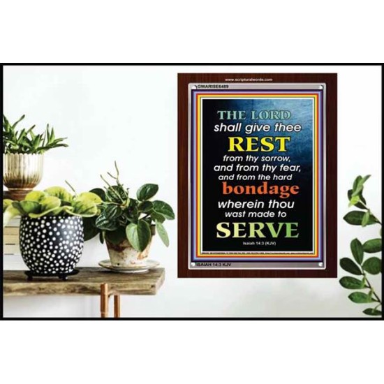THE LORD SHALL GIVE THEE REST   Contemporary Christian Poster   (GWARISE6489)   