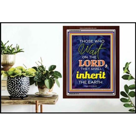 WAIT ON THE LORD   contemporary Christian Art Frame   (GWARISE6519)   