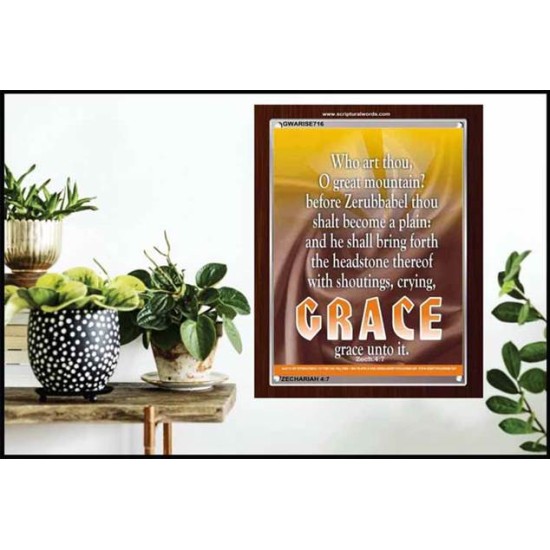 WHO ART THOU O GREAT MOUNTAIN   Bible Verse Frame Online   (GWARISE716)   