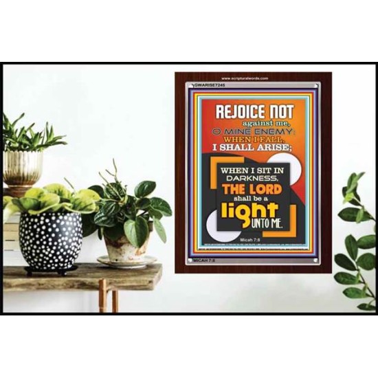 THE LORD SHALL BE A LIGHT   Large Frame Scripture Wall Art   (GWARISE7245)   