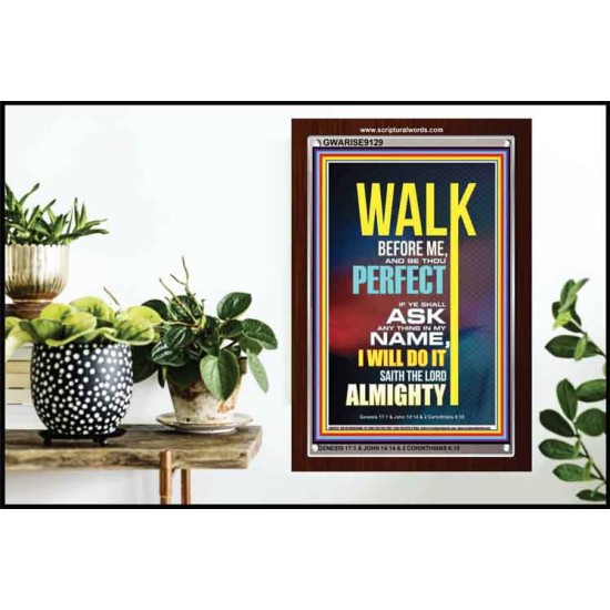 WALK BEFORE ME   Bible Verse Frames online   (GWARISE9129)   