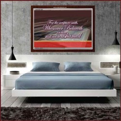 WHOSOEVER BELIEVETH   Custom Framed Scriptural ArtWork   (GWARISE1296)   "33x25"