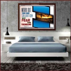 WORK OUT YOUR SALVATION   Biblical Art Acrylic Glass Frame   (GWARISE5312)   