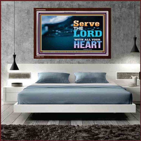 WITH ALL YOUR HEART   Framed Religious Wall Art    (GWARISE8846L)   