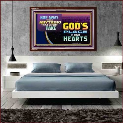 WHAT IS GOD'S PLACE IN YOUR HEART   Large Framed Scripture Wall Art   (GWARISE9379)   