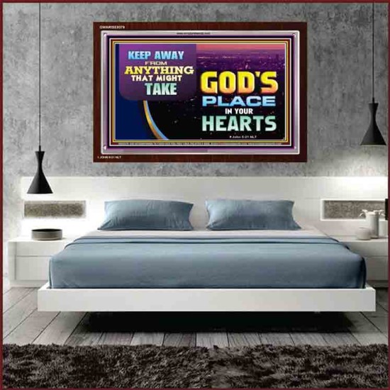 WHAT IS GOD'S PLACE IN YOUR HEART   Large Framed Scripture Wall Art   (GWARISE9379)   