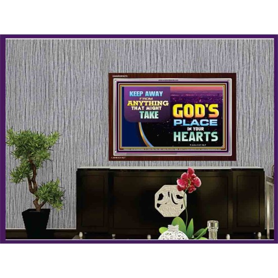 WHAT IS GOD'S PLACE IN YOUR HEART   Large Framed Scripture Wall Art   (GWARISE9379)   