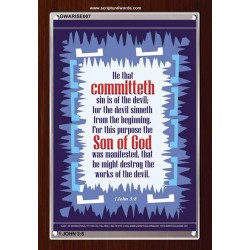 THE SON OF GOD WAS MANIFESTED   Bible Verses Framed Art   (GWARISE007)   