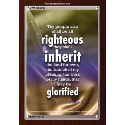 THE RIGHTEOUS SHALL INHERIT THE LAND   Scripture Wooden Frame   (GWARISE069)   