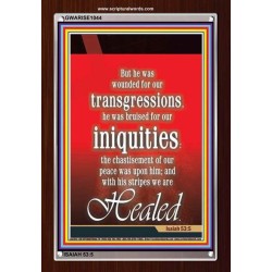 WOUNDED FOR OUR TRANSGRESSIONS   Acrylic Glass Framed Bible Verse   (GWARISE1044)   "25x33"