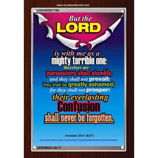 A MIGHTY TERRIBLE ONE   Bible Verse Acrylic Glass Frame   (GWARISE1780)   