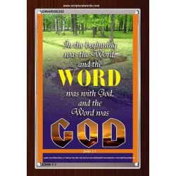 THE WORD WAS GOD   Inspirational Wall Art Wooden Frame   (GWARISE252)   