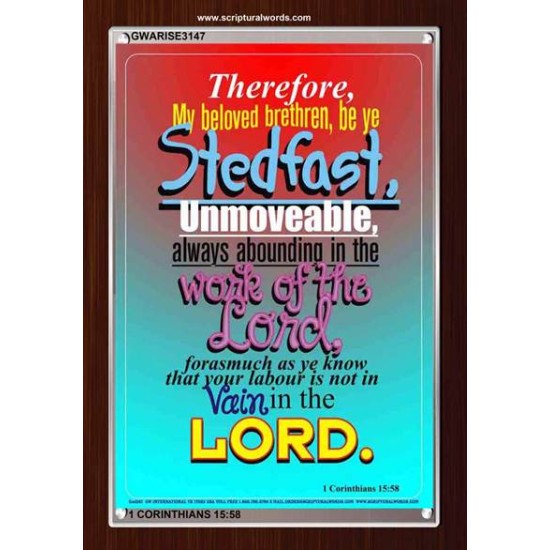 ABOUNDING IN THE WORK OF THE LORD   Inspiration Frame   (GWARISE3147)   