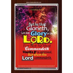 WHOM THE LORD COMMENDETH   Large Frame Scriptural Wall Art   (GWARISE3190)   "25x33"