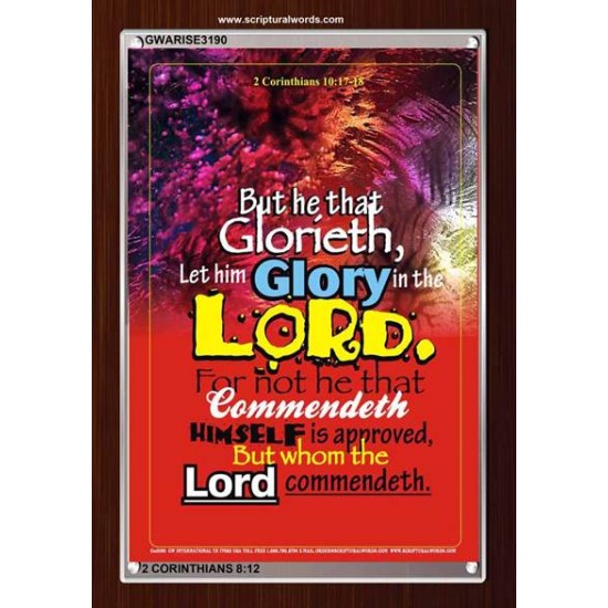 WHOM THE LORD COMMENDETH   Large Frame Scriptural Wall Art   (GWARISE3190)   