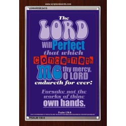 THE WORKS OF THINE OWN HANDS   Frame Bible Verse Online   (GWARISE3415)   