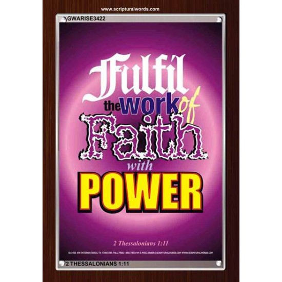 WITH POWER   Frame Bible Verses Online   (GWARISE3422)   