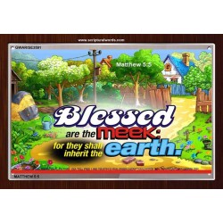 BLESSED ARE THE MEEK   Large Framed Scripture Wall Art   (GWARISE3591)   