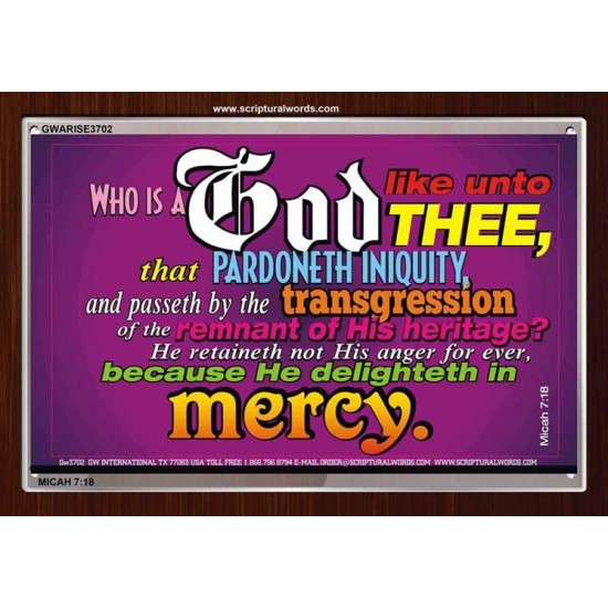 WHO IS LIKE UNTO THEE   Custom Frame Bible Verse   (GWARISE3702)   