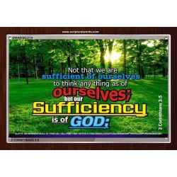 ALL SUFFICIENT GOD   Large Frame Scripture Wall Art   (GWARISE3774)   