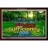 ALL SUFFICIENT GOD   Large Frame Scripture Wall Art   (GWARISE3774)   "33x25"